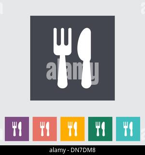 Cutlery single flat icon. Stock Vector