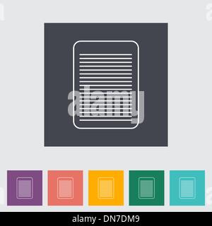 Document single flat icon. Stock Vector