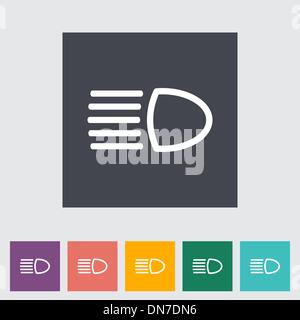 Headlight flat icon. Stock Vector