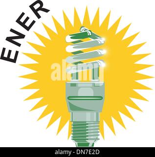Energy Saving Label Lightbulb Stock Vector