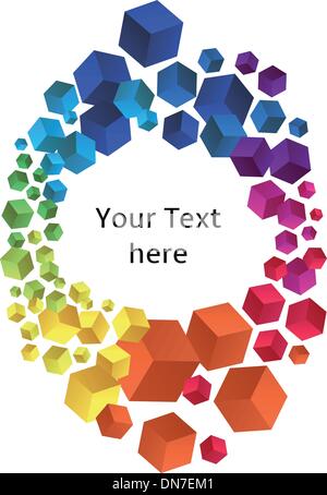 frame with 3D cubes, vector Stock Vector