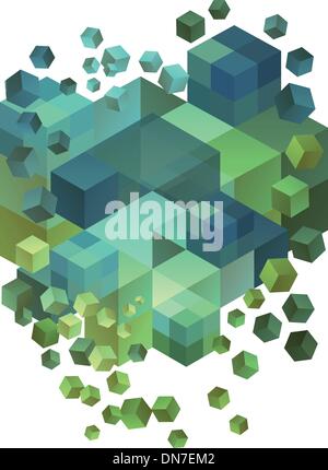 Abstract 3D cubes, vector Stock Vector