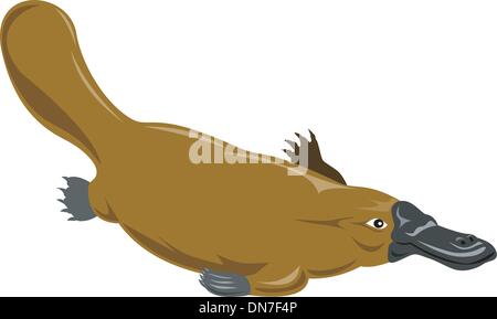 Platypus Diving Stock Vector