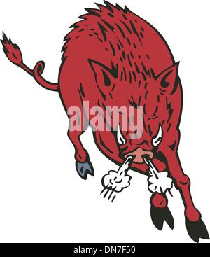 Wild Pig Boar Razorback Jumping Circle Stock Vector Image & Art - Alamy