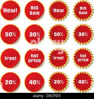 vector set of stickers and labels Stock Vector