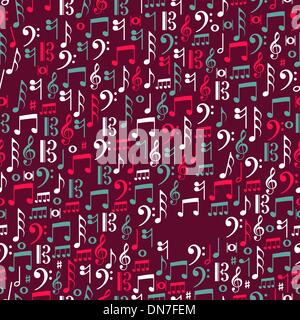 Music notes seamless patternillustration Stock Vector