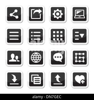 Menu settings tools icons set Stock Vector