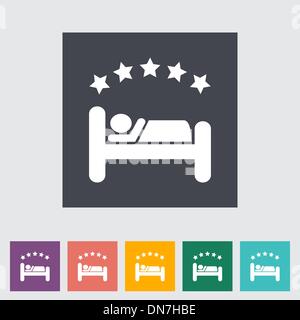 Hotel single flat icon. Stock Vector