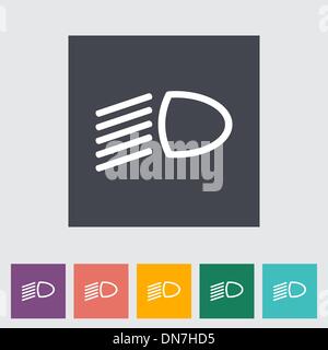 Headlight flat icon. Stock Vector