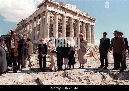 Dec. 30, 2002 - CREDIT: Globe Photos NAME/ /   I2062SX.ATHINA ONASSIS & HER FATHER THIERRY ROUSSEL WITH FAMILY TOUR ATHENS GREECE SURROUNDED BY BODYGUARDS, AT THE ACROPOLIS  GREECE..3/22/98.. SPHINX/  /    1998.ATHINA ONASSIS & HER FATHER THIERRY ROUSSEL WITH FAMILY(Credit Image: © Globe Photos/ZUMAPRESS.com) Stock Photo