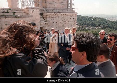 Dec. 30, 2002 - CREDIT: Globe Photos NAME/ /   I2062SX.ATHINA ONASSIS & HER FATHER THIERRY ROUSSEL WITH FAMILY TOUR ATHENS GREECE SURROUNDED BY BODYGUARDS, AT THE ACROPOLIS  GREECE..3/22/98.. SPHINX/  /    1998.ATHINA ONASSIS & HER FATHER THIERRY ROUSSEL WITH FAMILY(Credit Image: © Globe Photos/ZUMAPRESS.com) Stock Photo