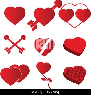 heart icon set Stock Vector Image & Art - Alamy