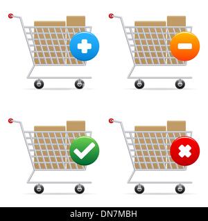 Shopping carts icons Stock Vector