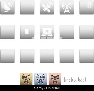 Wireless & Communications // Metallic Series Stock Vector
