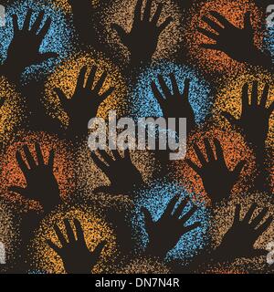 Hand art tile Stock Vector