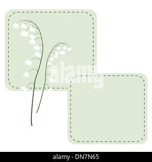White may-lily  flowers  of the valley background Stock Vector