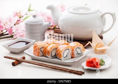 cheese classic with soy sauce and ginger Stock Photo