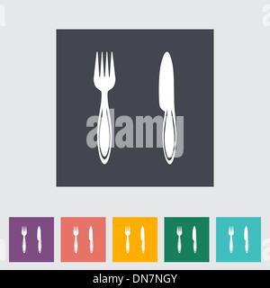 Cutlery single flat icon. Stock Vector