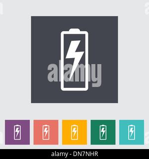 Charging the battery, flat single icon. Stock Vector