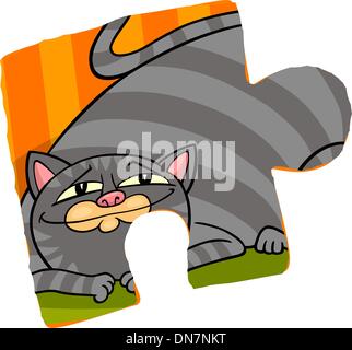 Cartoon Illustration of Jigsaw Puzzle Clip Art Stock Vector Image & Art ...