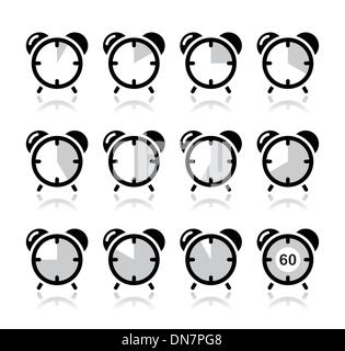 Time measure, clock vector icons set Stock Vector