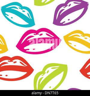 Retro lipstick traces set Stock Vector