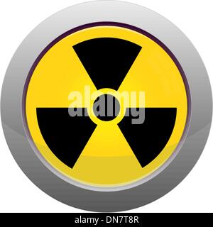 Button with radiation sign Stock Vector