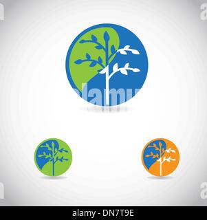 abstract shiny green eco icons set vector illustration Stock Vector ...