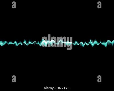 Sound waves oscillating on black. EPS 10 Stock Vector