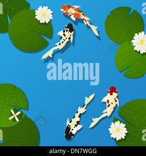 Koi fish and lotus Stock Vector