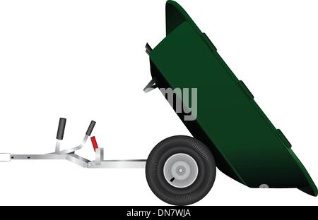 Trailer to minitractor Stock Vector