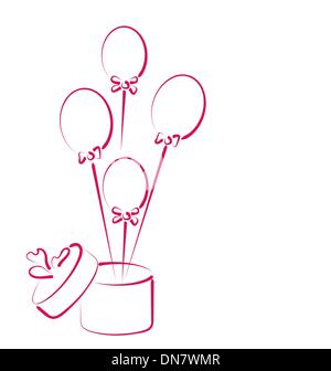 Open gift box with balloons for your holiday Stock Vector