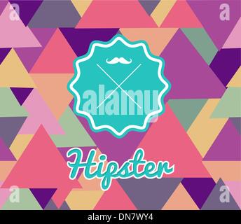 Trendy retro Hipsters label icons seamless pattern. Stock Vector