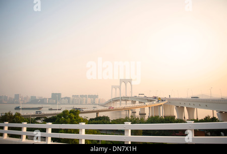 Sai Van bridge seen from Penha hill at Macau (Macao), SAR of China Stock Photo