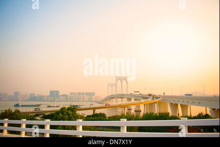 Sai Van bridge seen from Penha hill at Macau (Macao), SAR of China Stock Photo