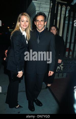 Oct. 5, 2001 - K23049HMc: NEW YORK FILM FESTIVAL WORLD PREMIERE OF''THE ROYAL TENENBAUMS'' AT ALICE TULLY HALL IN LINCOLN CENTER, NYC. 10/05/01.BEN STILLER AND CHRISTINE TAYLOR. HENRY McGEE/   2001(Credit Image: © Globe Photos/ZUMAPRESS.com) Stock Photo