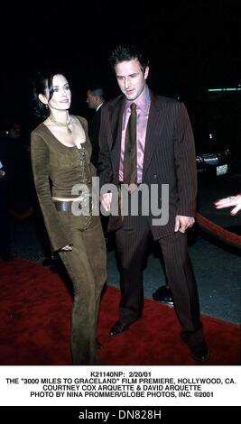 June 4, 2001 - K21140NP:  2/20/01 .THE ''3000 MILES TO GRACELAND'' FILM PREMIERE, HOLLYWOOD, CA. .COURTNEY COX ARQUETTE & DAVID ARQUETTE. NINA PROMMER/   2001(Credit Image: © Globe Photos/ZUMAPRESS.com) Stock Photo