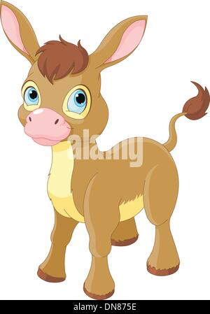 Cute Smiling Donkey Stock Vector