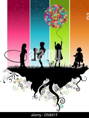 Kids playing Stock Vector