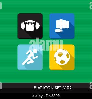 Flat design football icon set in ui colors. Vector illustration Stock ...