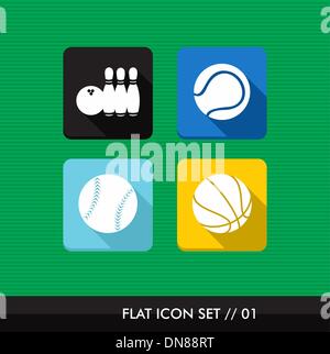 Sports flat icons set. Stock Vector