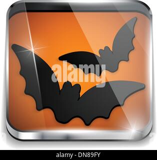 Halloween Bat Icon Button Application Vector Stock Vector