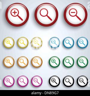 Vector - Magnifying Lens Button Set Icon Vector Stock Vector