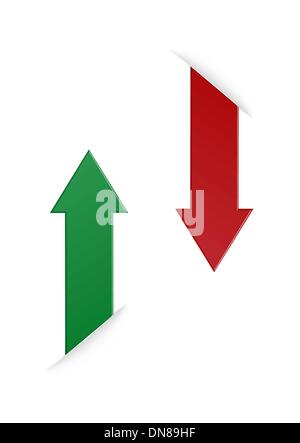 The green and red vertical arrows Stock Vector