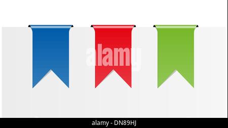 The set of three blank ribbons Stock Vector
