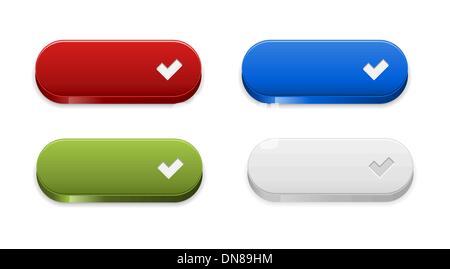 The set of four ok buttons Stock Vector