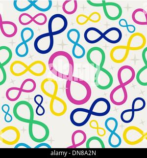 Colorful eternity symbols seamless pattern. Stock Vector