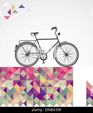 Retro hipsters bicycle geometric elements. Stock Vector