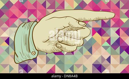 Retro hipsters human hand. Stock Vector