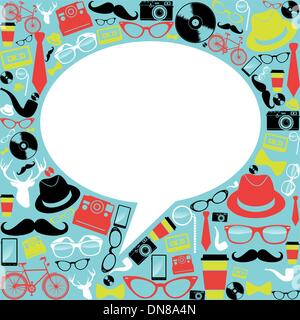 Vintage hipster icons social media Stock Vector
